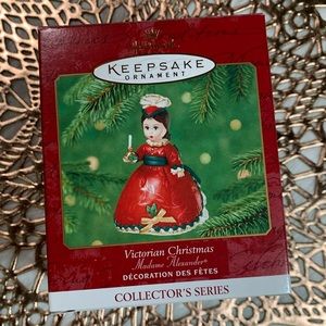 HALLMARK Madame Alexander Victorian Doll #6 Christmas Tree Ornament 2001 Red